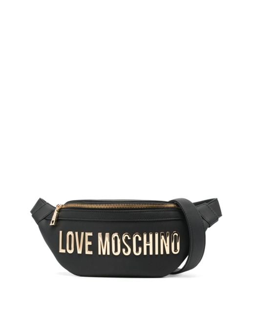 Love Moschino White Logo-lettering Belt Bag