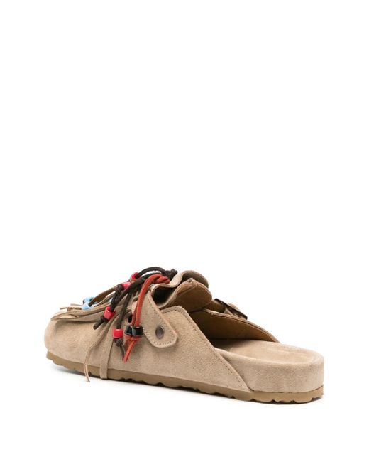 Scarosso Brown Gea Bead-Detail Mules