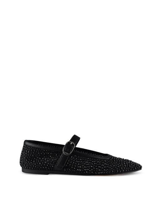 Le Monde Beryl Black Crystal-Embellished Ballet Flats