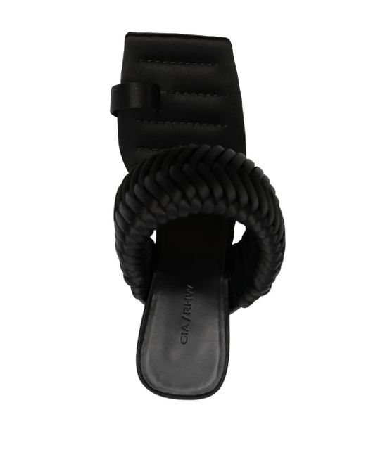 Gia Borghini Black 115Mm Leather Heeled Sandals