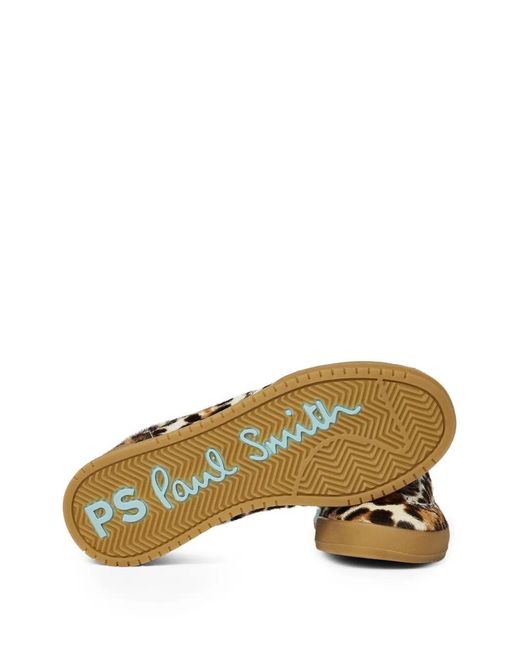 Paul Smith Natural Dover Leopard-Print Sneakers