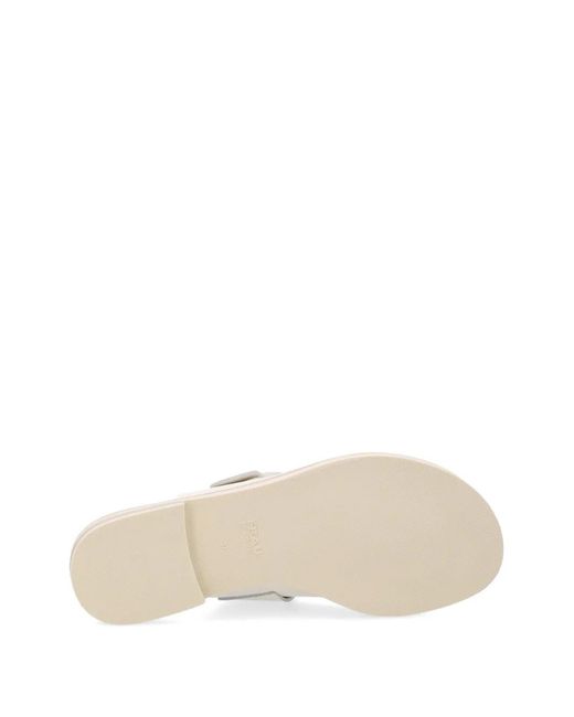 Frau White Buckled Leather Sandals