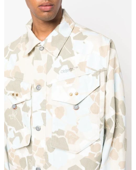 Objects IV Life Natural Camouflage-Pattern Denim Jacket for men
