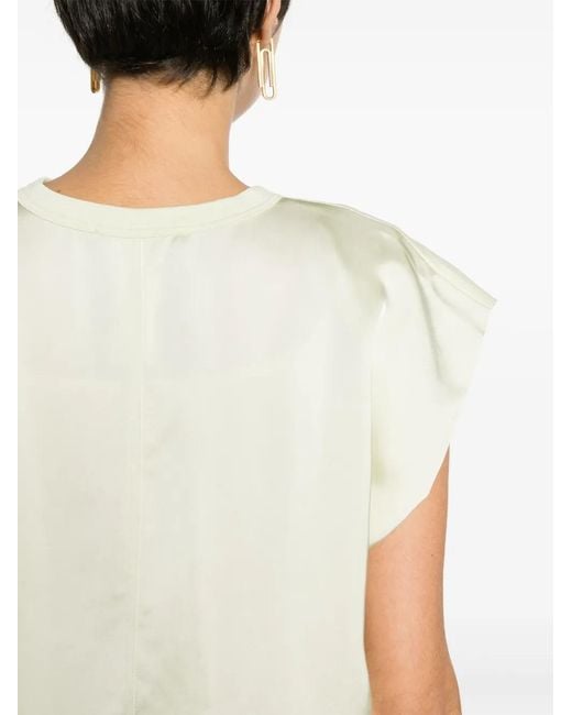 Fabiana Filippi Natural Sleeveless Cotton T-Shirt