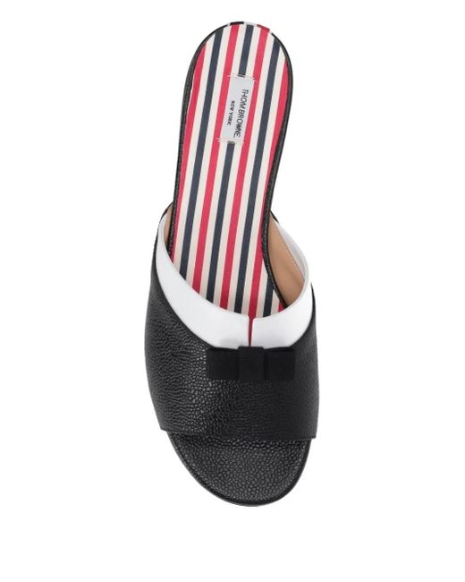 Thom Browne Black Beis Flat Sandals
