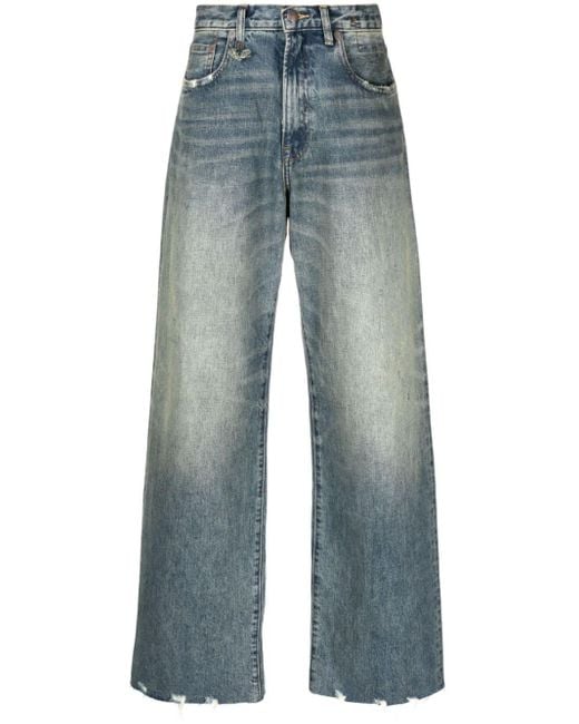 R13 Blue D'arcy High-Rise-Jeans mit weitem Bein