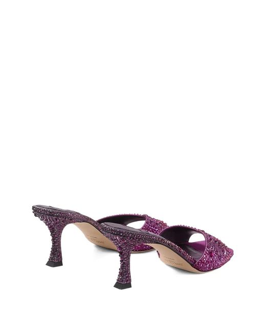 Jimmy Choo Purple Skye 70 Heeled Mules