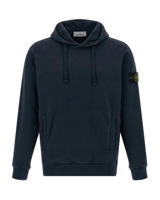 Felpa Con Logo E Cappuccio di Stone Island in Blue da Uomo
