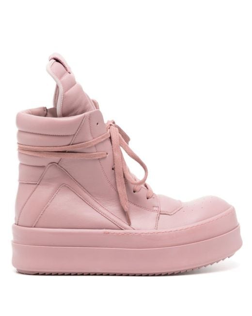 Mega Bumper Geobasket leather sneakers Rick Owens de color Pink