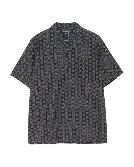 メンズ Maharishi ジオメトリックパターン ショートスリーブシャツ Gray