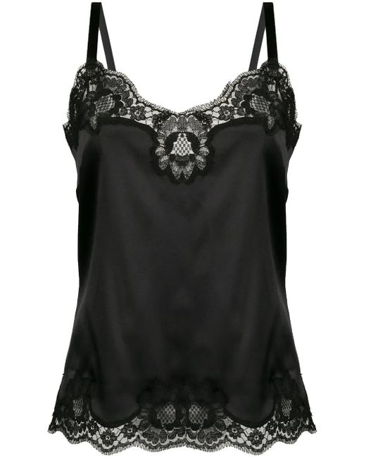 Dolce & Gabbana Black Dolce&gabbana Lace Trim Camisole