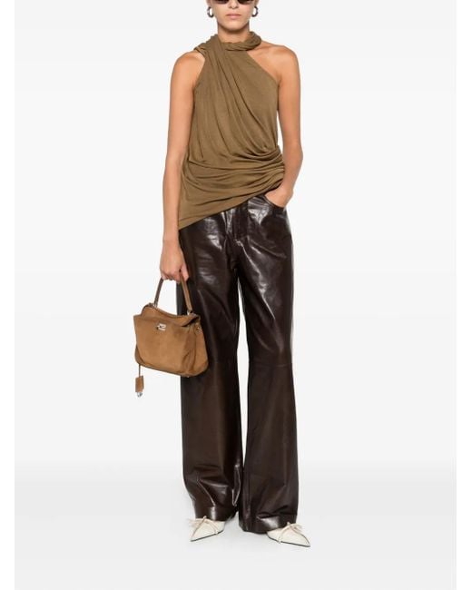 Entire studios Green Dalters Draped One-Shoulder Top
