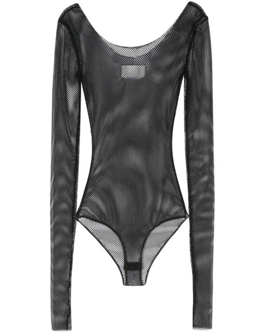Maison Margiela Black Numbers-motif Round-neck Bodysuit