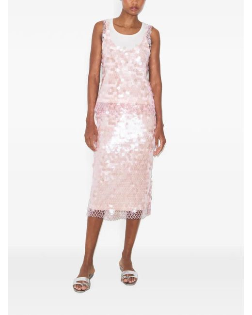 Tory Burch Pink Sequin Mesh Top