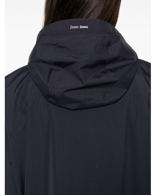 Herno Blue Taft-Mantel mit Reißverschluss
