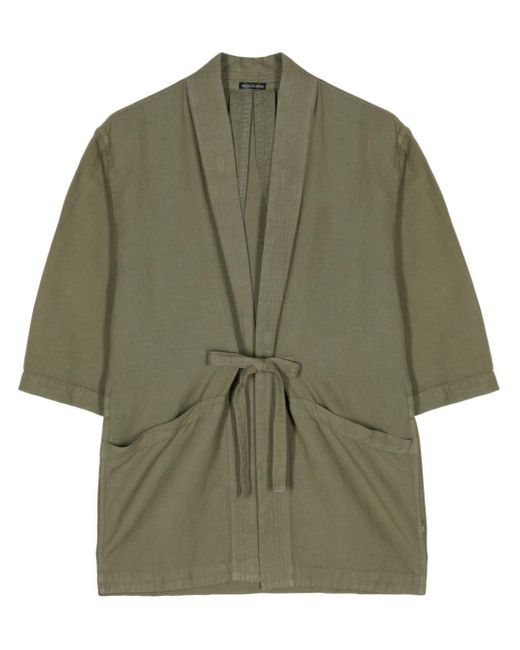 Maharishi Green Tie-fastening Cotton-hemp Jacket for men