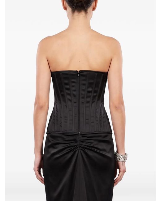 GIUSEPPE DI MORABITO Black Boned Corset Top