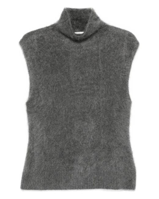 Top con cuello alto Soft Goat de color Gray