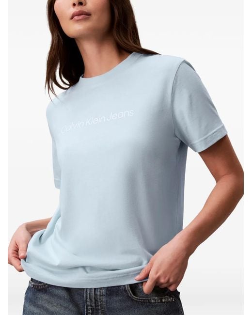 Calvin Klein Blue Logo-Print T-Shirt