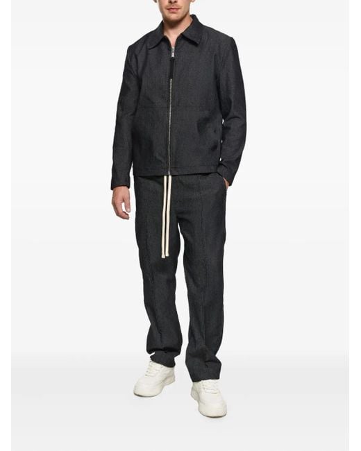 Hamza Blue Six Drawstring-Panelled Jeans for men