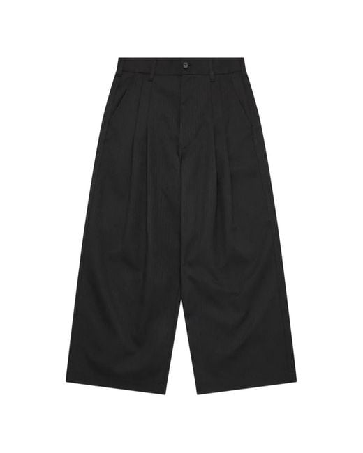 Comme des Garçons Gray Pleated Pinstripe Trousers for men