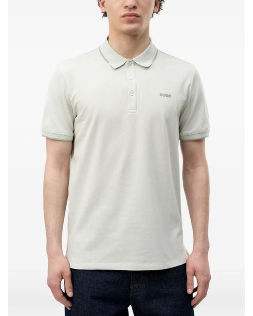 Polo À Patch Logo HUGO pour homme en coloris White