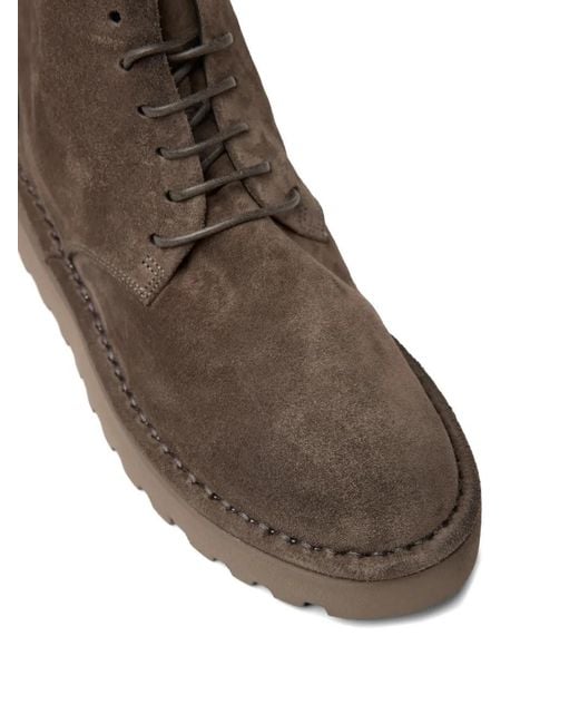 Marsèll Brown Lace-Up Suede Ankle Boots