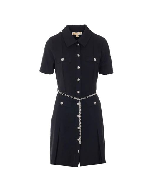 MICHAEL Michael Kors Black Button Chain Mini Dress