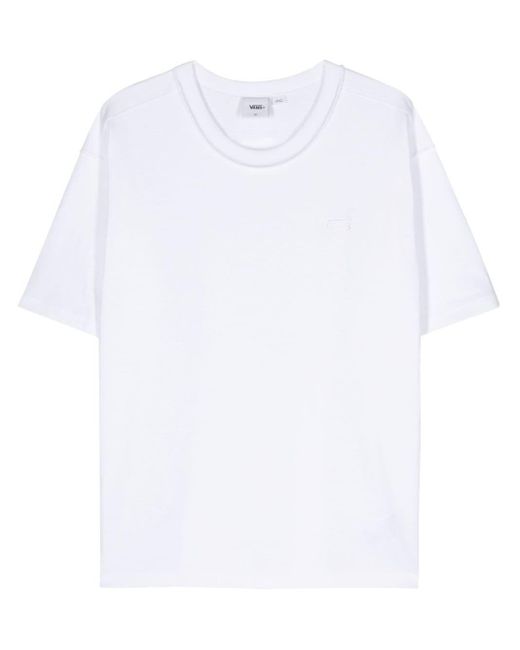 Vans White Logo-embroidered Cotton T-shirt for men