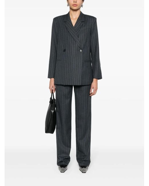 Anine Bing Black Drew Straight-Leg Trousers