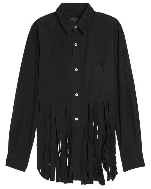 Camisa de popelina con flecos Comme des Garçons de color Black