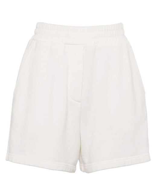 Prada White Terry-cloth Cotton Shorts