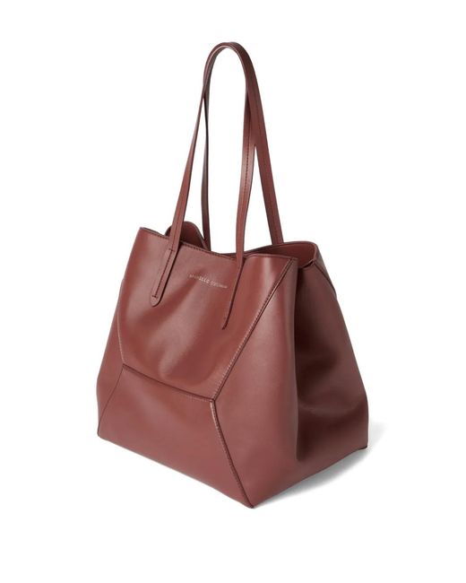 Brunello Cucinelli Red Leather Shopping Bag