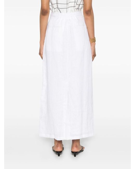 Faithfull The Brand White Nelli Linen Skirt