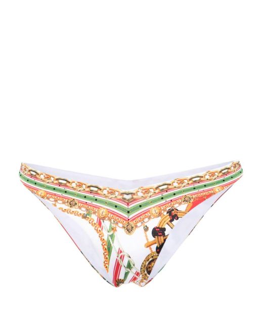 Camilla Natural Saluti Summertime-print Bikini Bottom