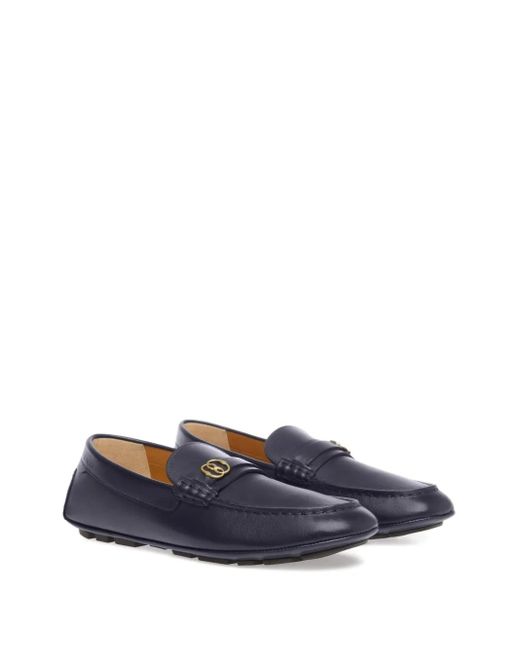 Bally Blue Crocodile-Effect Leather Loafers for men