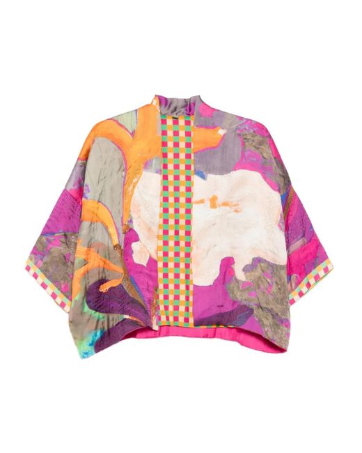 Yavi Jack Met Abstracte Print in het Pink