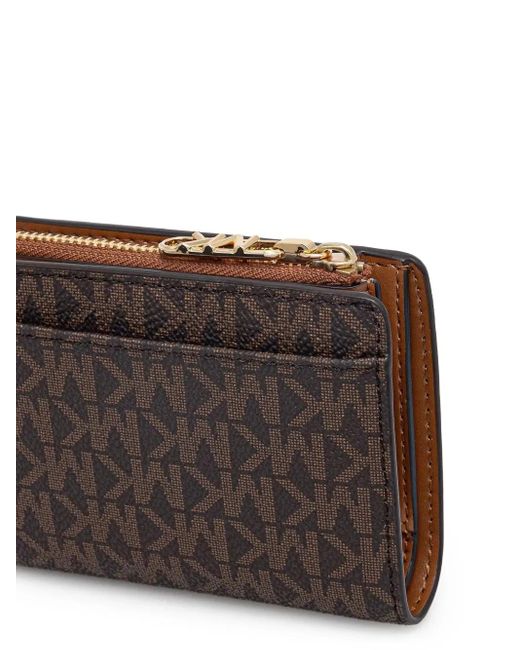 MICHAEL Michael Kors Brown Logo-Print Zip-Around Wallet