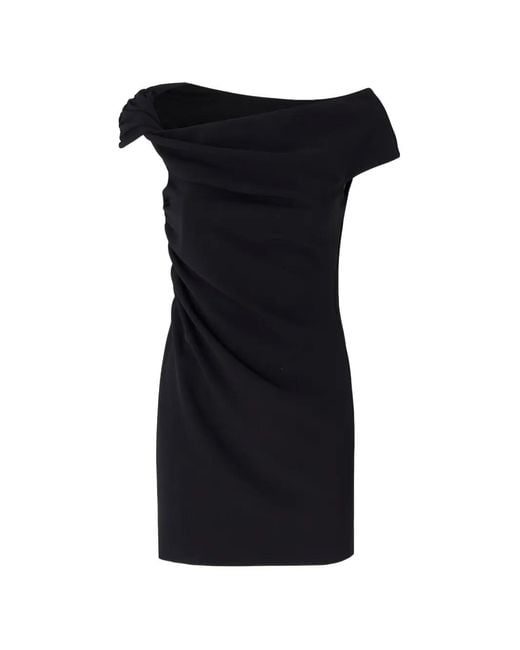 Pinko Black Off-Shoulder Draped Dress
