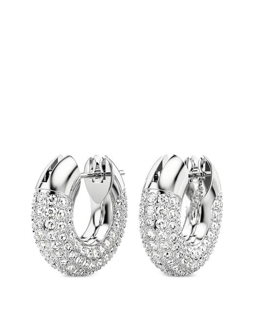 Swarovski White Dextera Crystal-Embellished Hoop Earrings