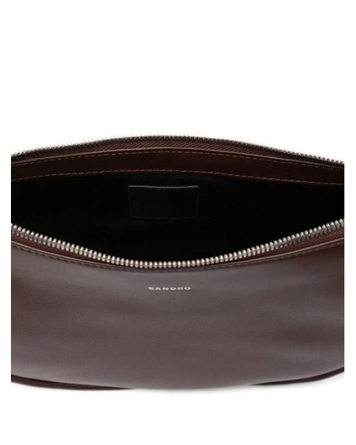 メンズ Sandro ショルダーストラップ レザーバッグ Brown