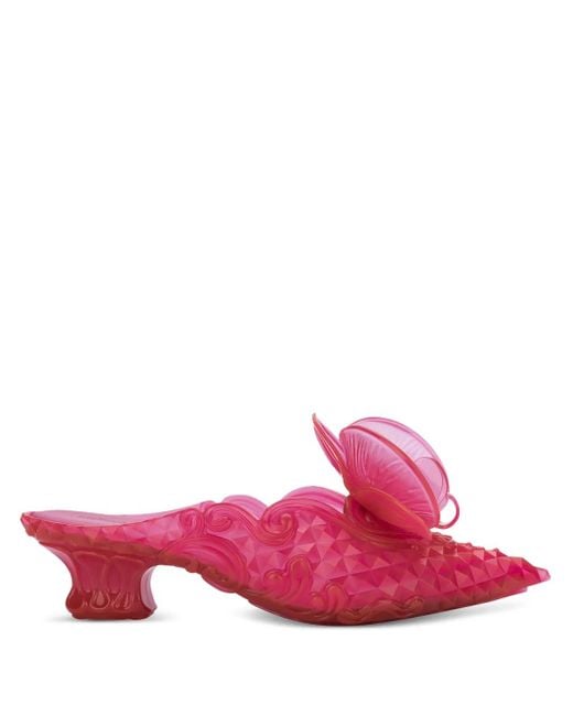 Y. Project Pink X Melissa Floral-Appliqué Mules