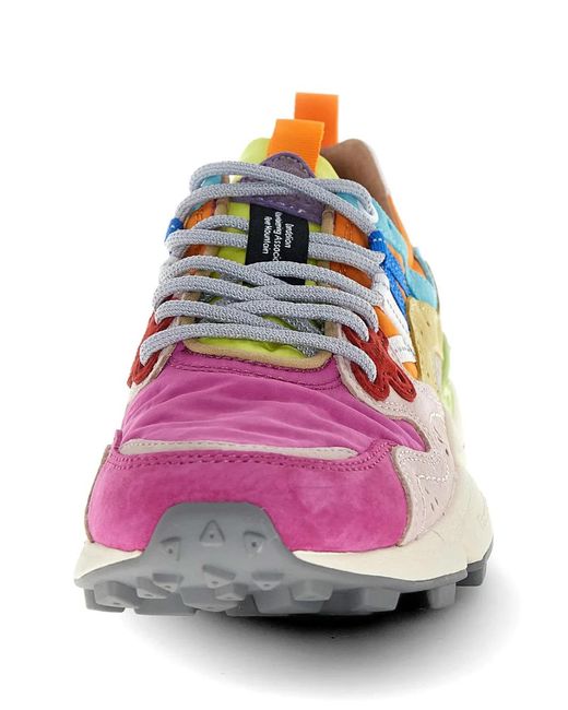 Flower Mountain Pink Nubuck Leather Sneakers