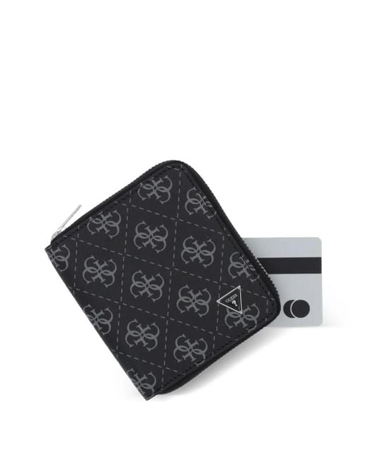 Guess Black Monogram Wallet for men