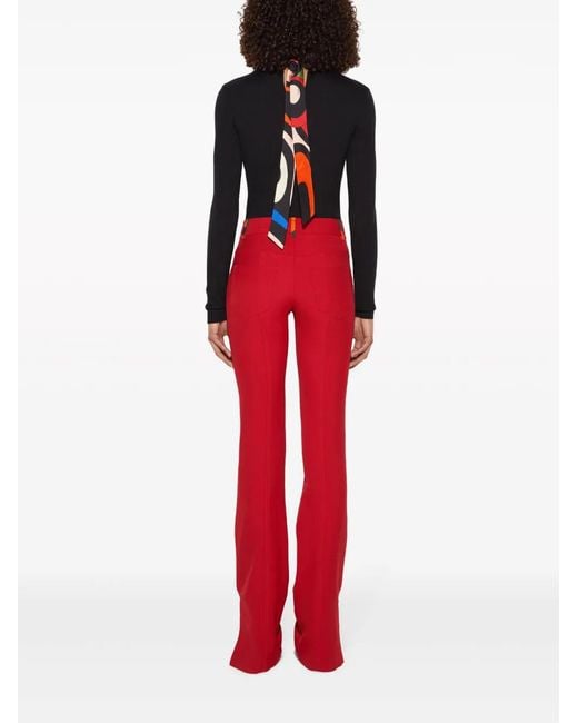 Emilio Pucci Black Marmo-Print Scarf-Detail Wool Jumper