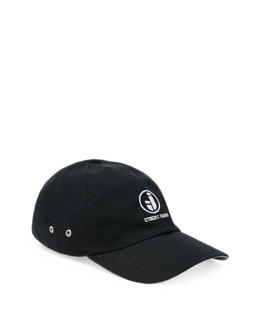 Iceberg Black Logo-Embroidered Baseball Cap for men