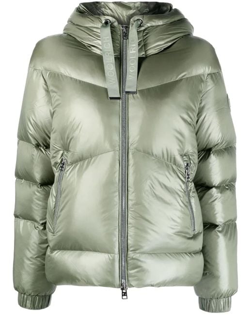 Woolrich Green Aliquippa Short Puffer Jacket