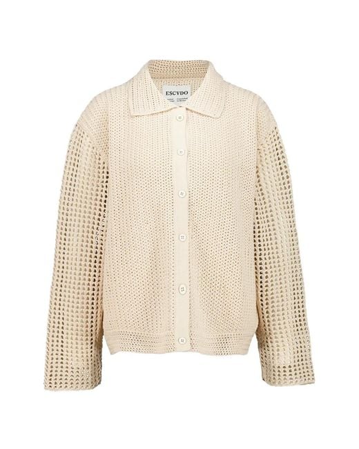 Escvdo Natural Solar Hand-Knitted Cotton Shirt