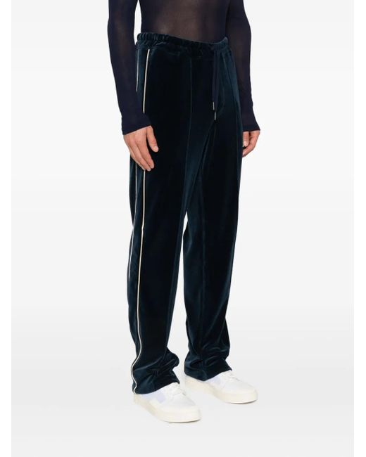 Tom Ford Black Piped-Trim Velour Track Pants for men