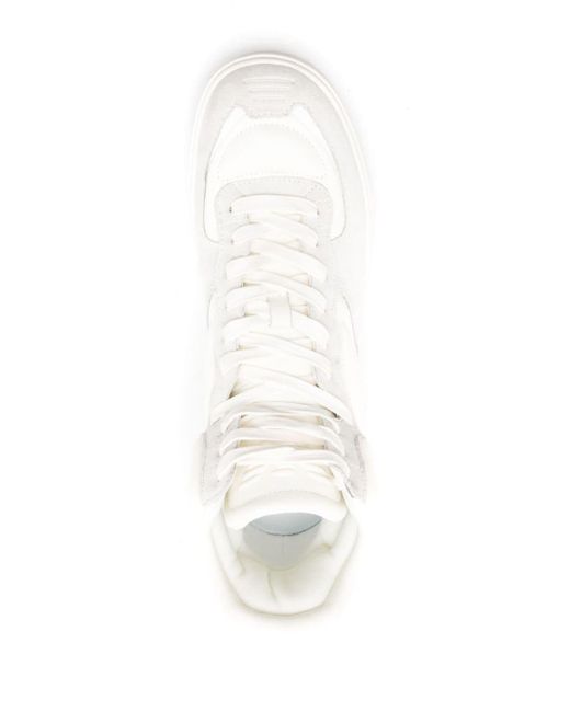 Emporio Armani White Tonal-design High-top Sneakers for men